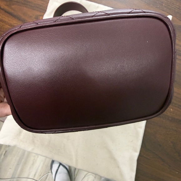 Saint Laurent Cassandre Mini Quilted Leather Bucket Shoulder Bag in Burgundy NWT - Picture 10 of 12